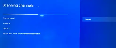 person updating iptv channel list on tv screen