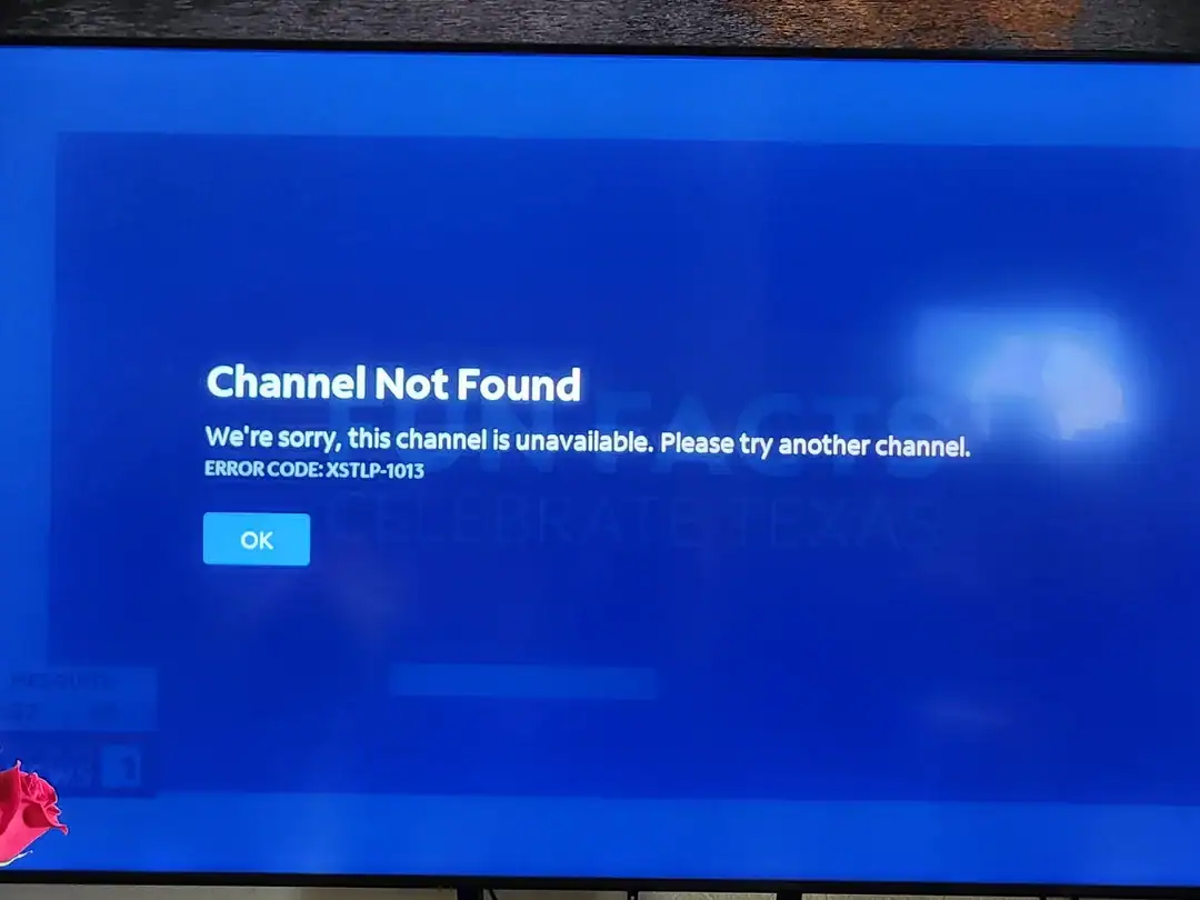 tv error screen channel unavailable message