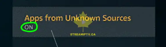 Amazon Fire TV Apps from Unknown Sources turn on warning