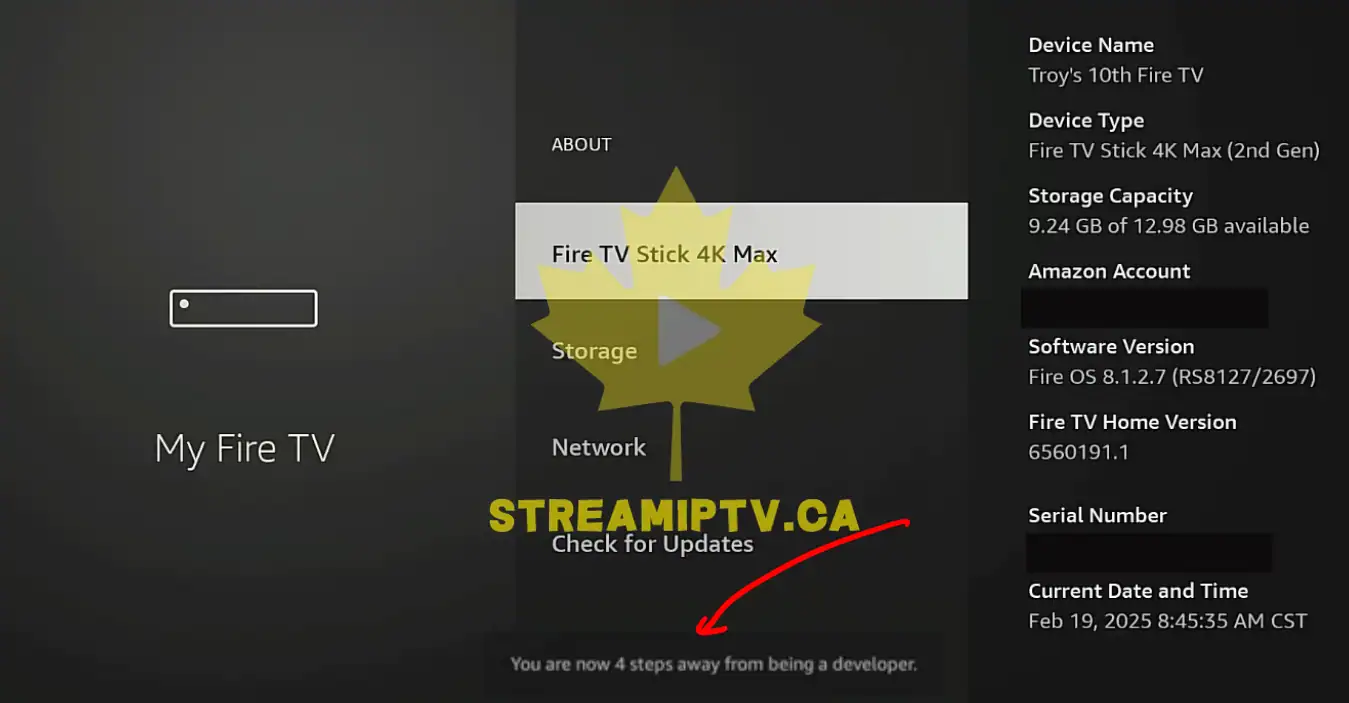 Amazon Fire TV no need you are already a developer message