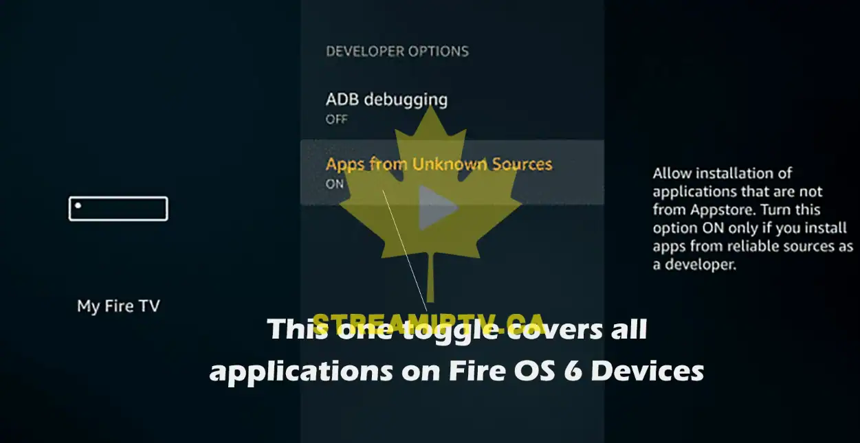 Amazon Fire TV Apps from Unknown Sources option