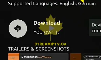 Amazon Fire TV Downloader app Get button