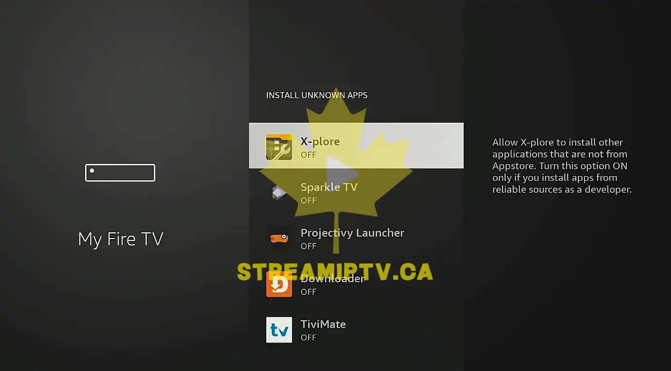 Amazon Fire TV Install Unknown Apps list Downloader off