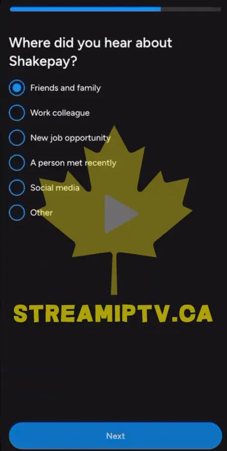 Select How You Heard About Shakepay
