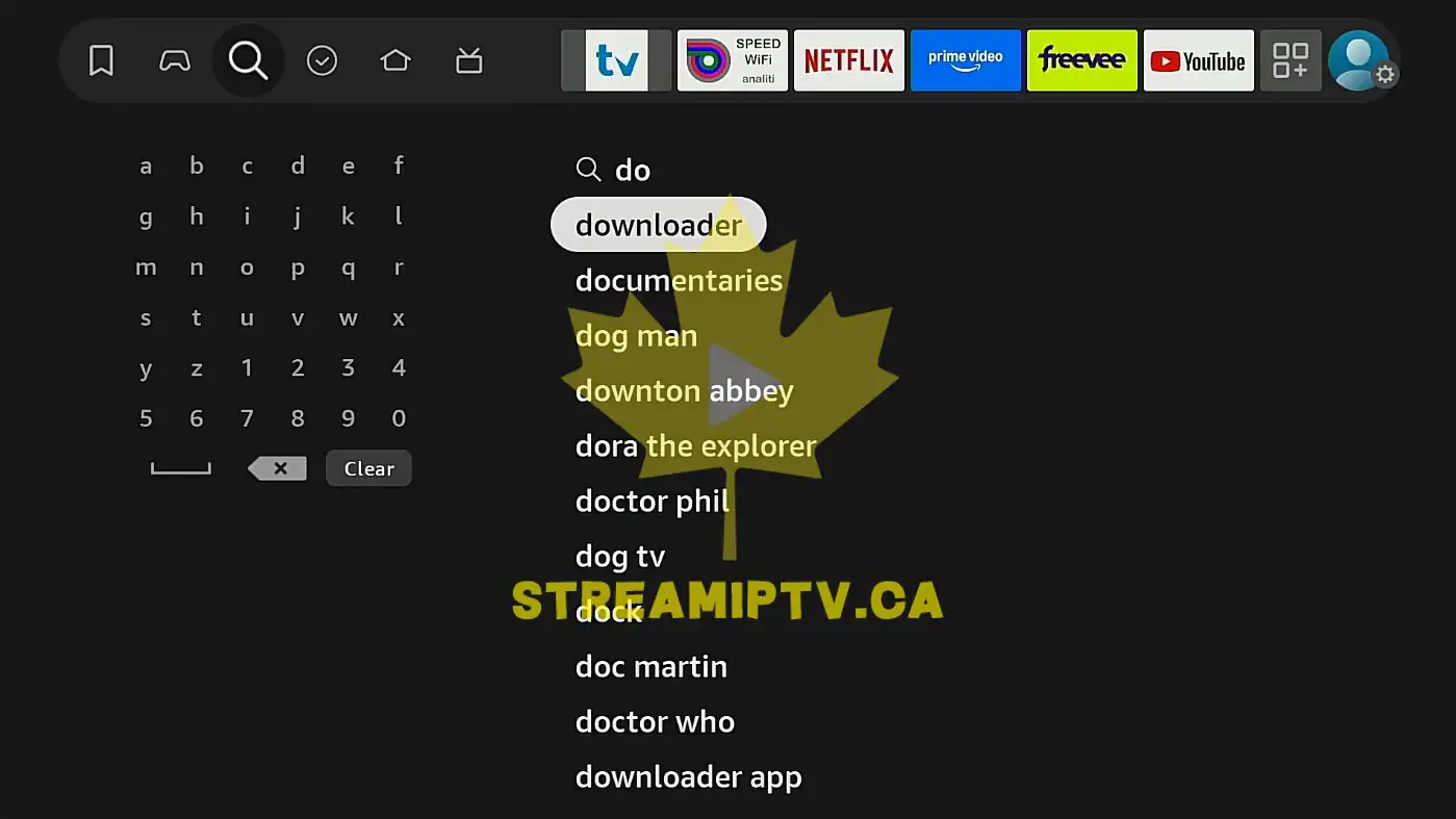 Downloader app result on Amazon Fire TV search