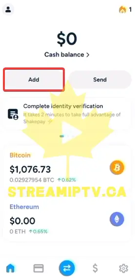 Go to the Home Page and Tap Add