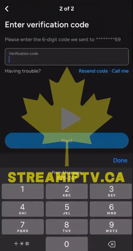 Receive the SMS Verification Code