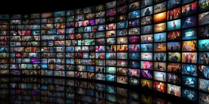 cluttered TV interface many channels app tiles confusion