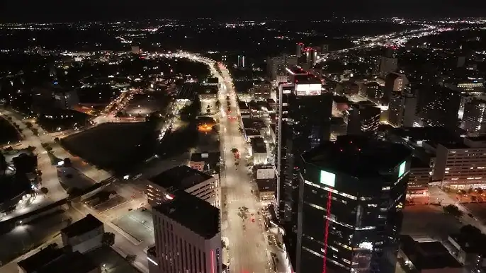 winnipeg skyline night tv streaming home interior