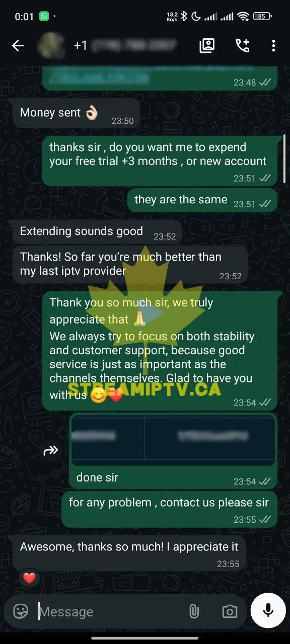 Vraie preuve client WhatsApp — capture de conversation 2