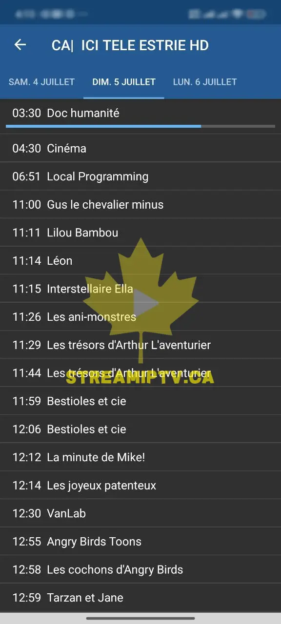 Guide des chaînes StreamIPTV sur mobile — sports et chaînes québécoises