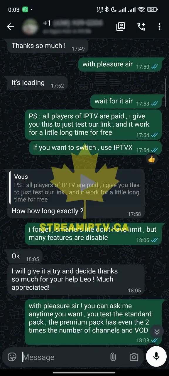 Vraie preuve client WhatsApp — capture de conversation 5