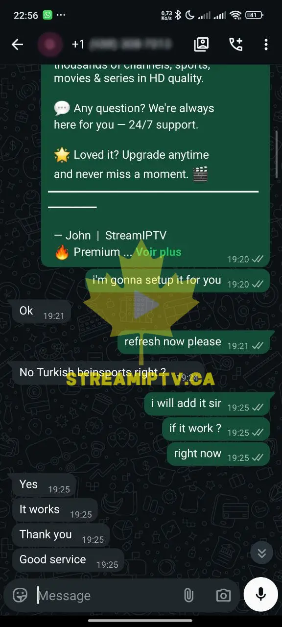 Vraie preuve client WhatsApp — capture de conversation 9