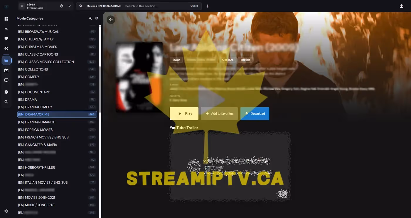 StreamIPTV VOD library — movies and series on demand