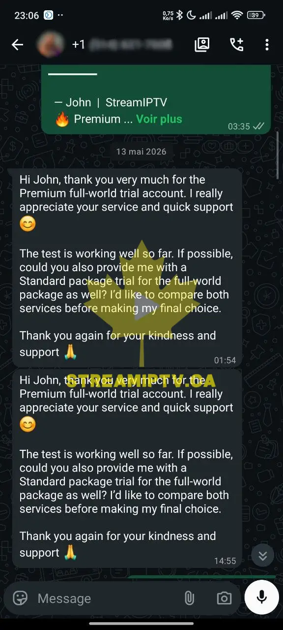 Vraie preuve client WhatsApp — capture de conversation 10