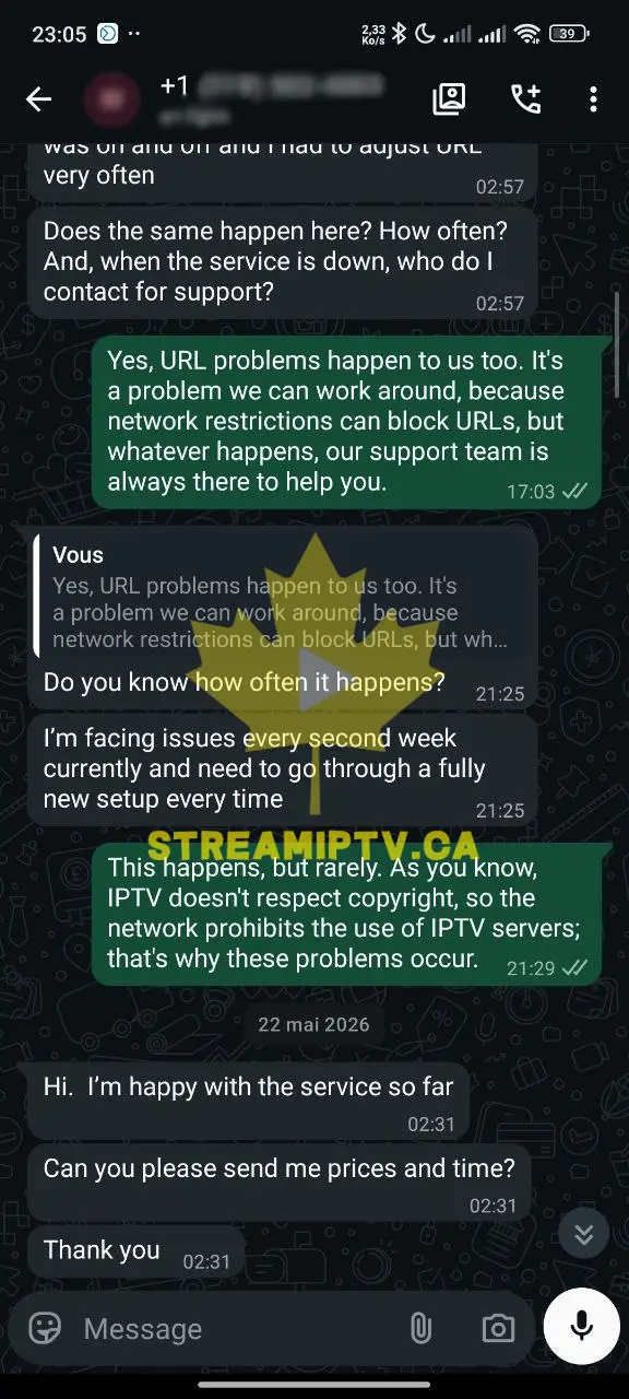 Vraie preuve client WhatsApp — capture de conversation 12