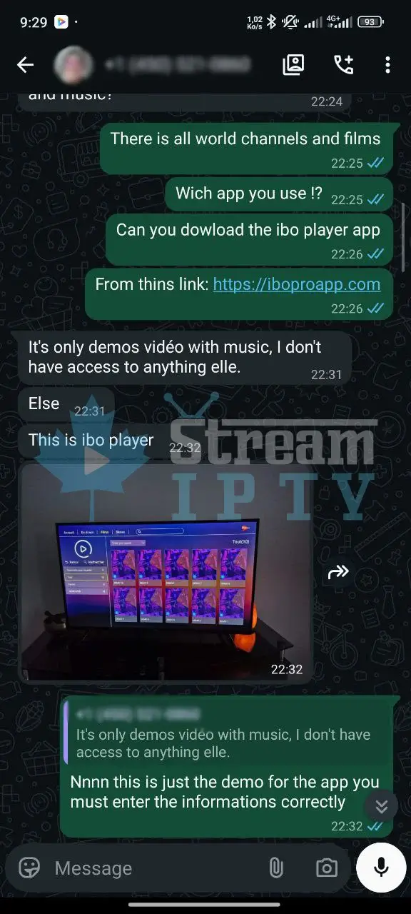 WhatsApp IPTV review 3 — streamiptv.ca customer
