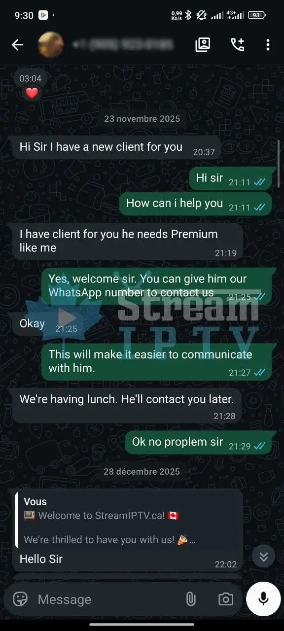 WhatsApp IPTV review 7 — streamiptv.ca customer