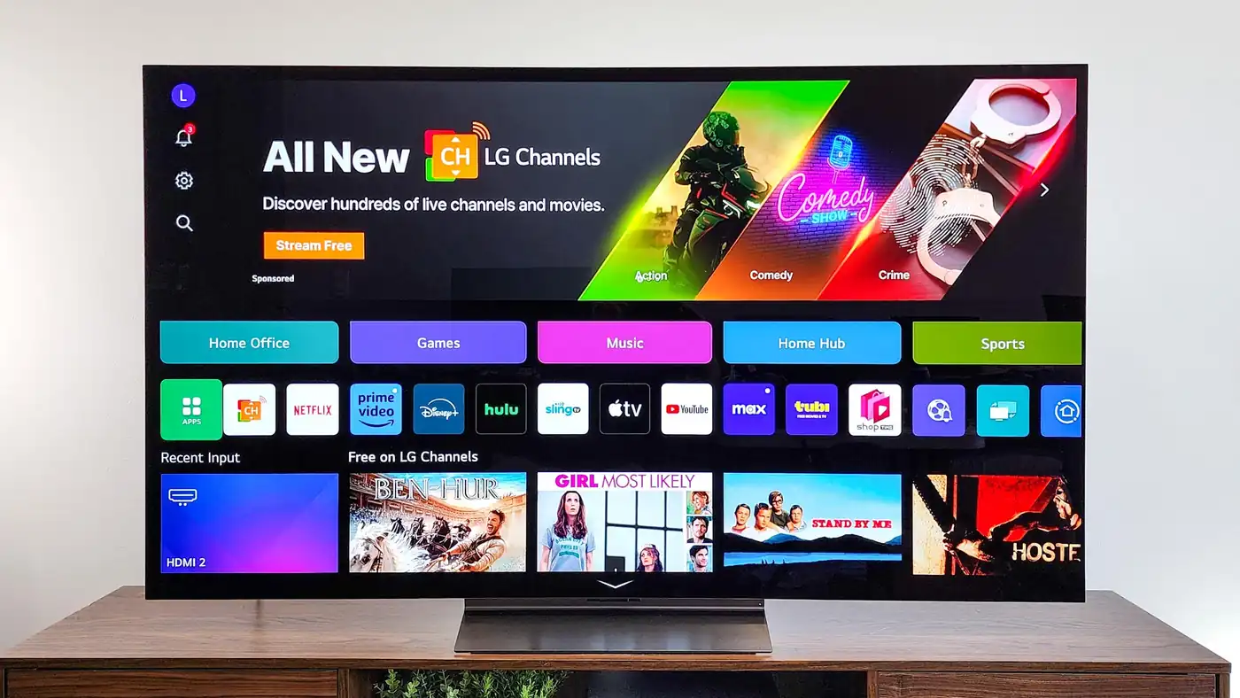 modern smart tv with streaming apps
