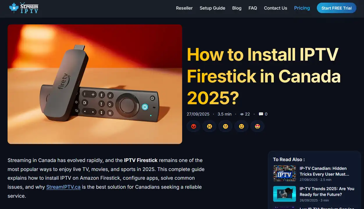 IPTV app on Firestick installation Canada