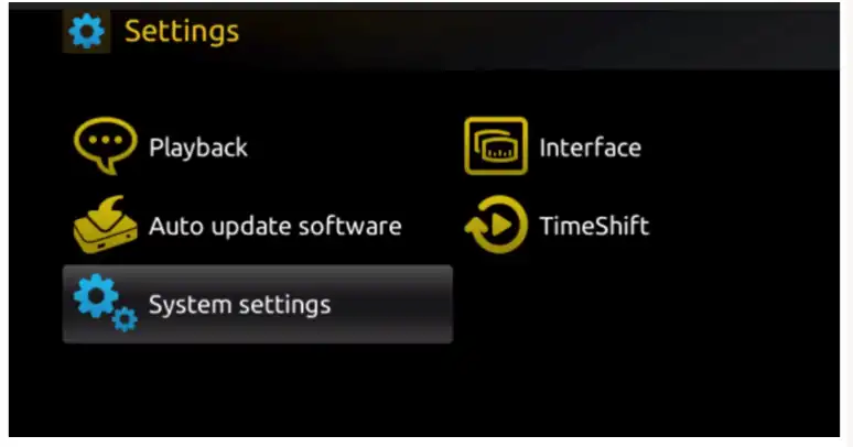 settings system icon to be clicked