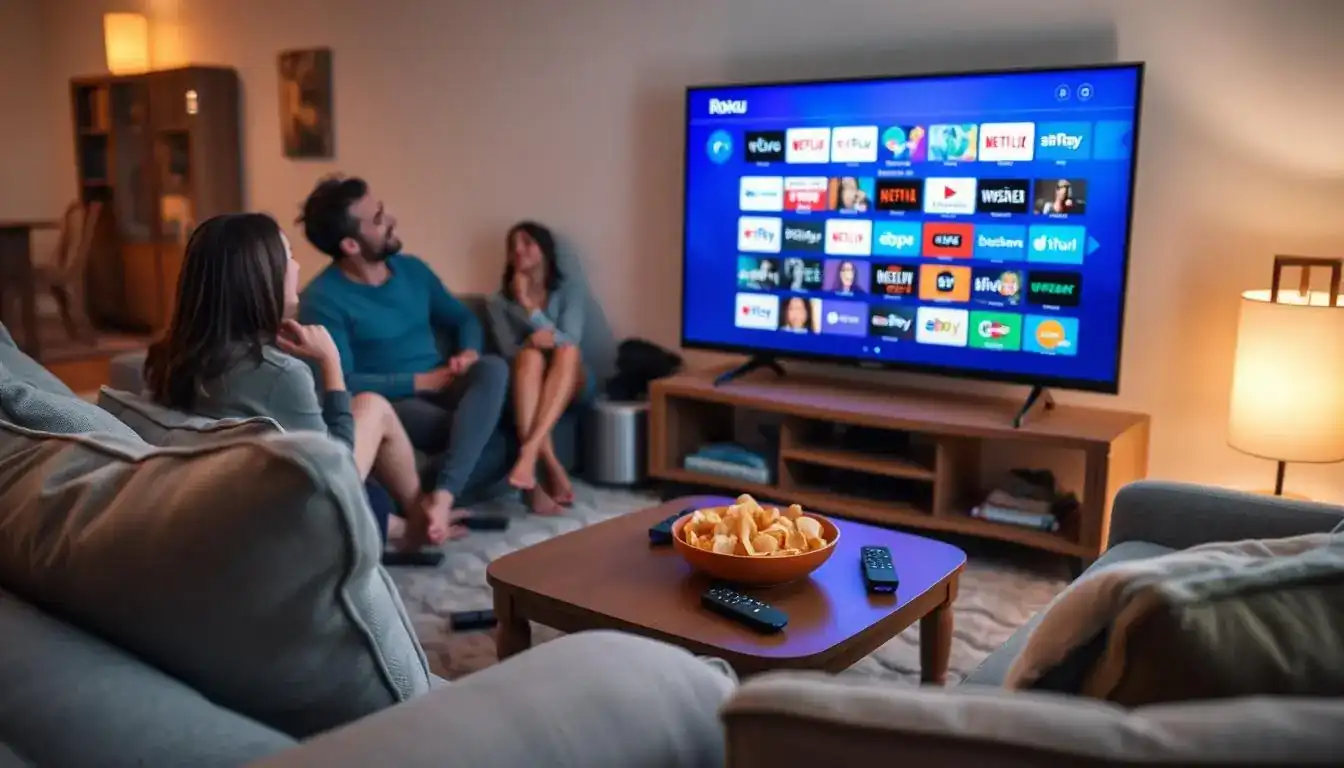 Canadians watching IPTV together living room