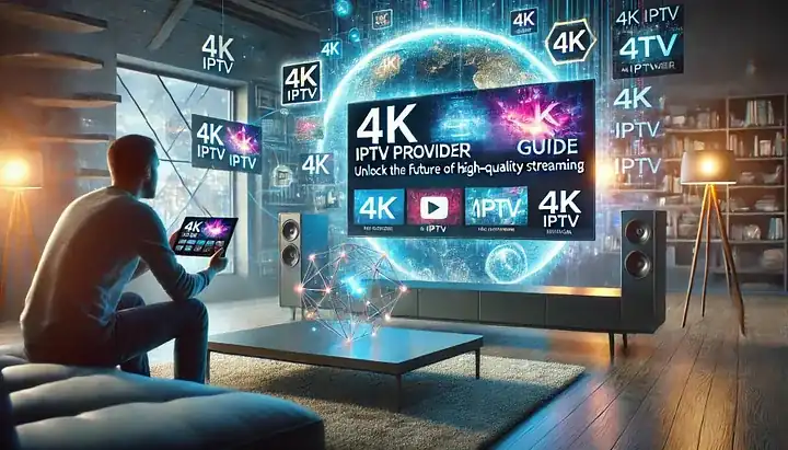 IPTV 4K ultra HD living room TV setup
