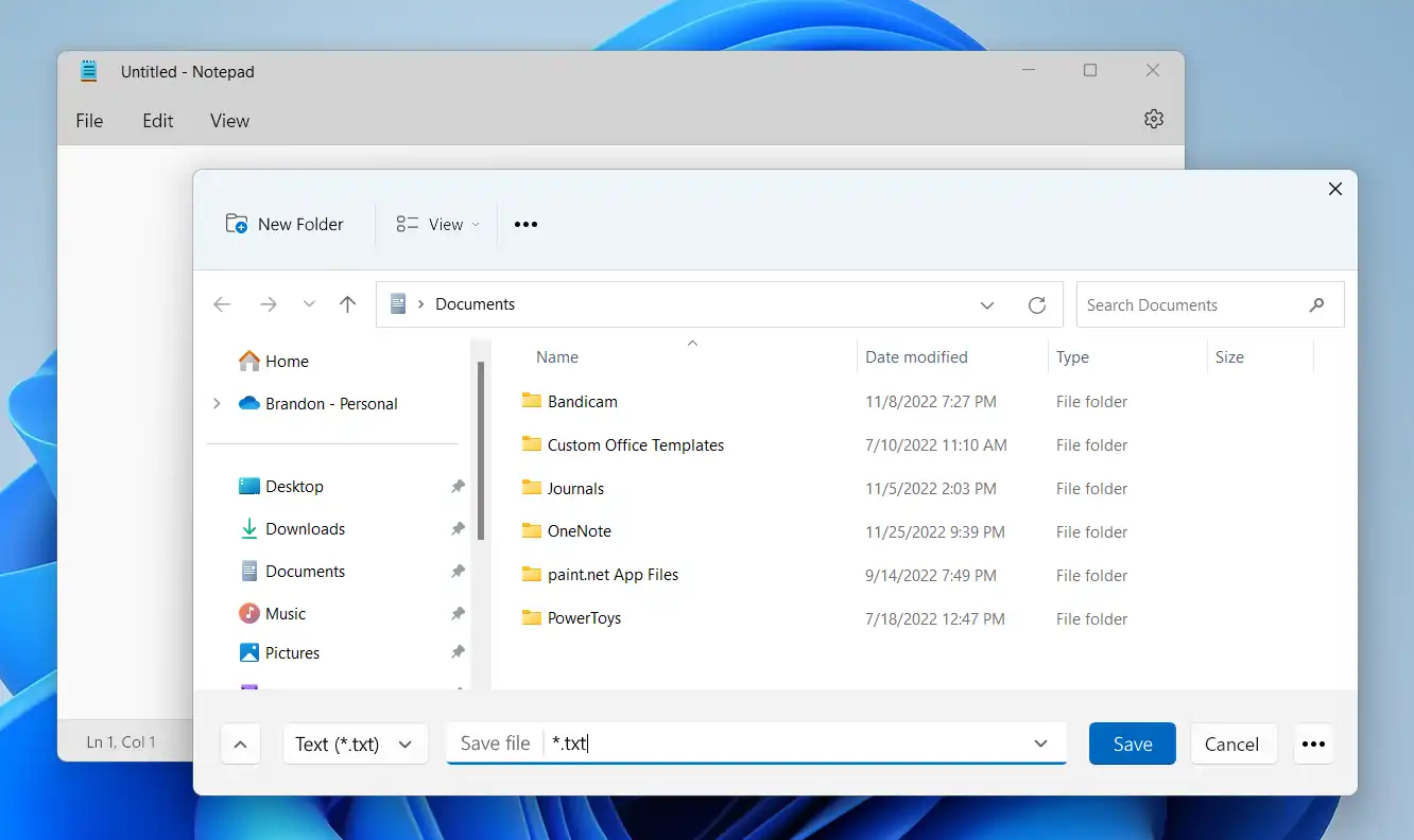 windows 11 download save file dialog 