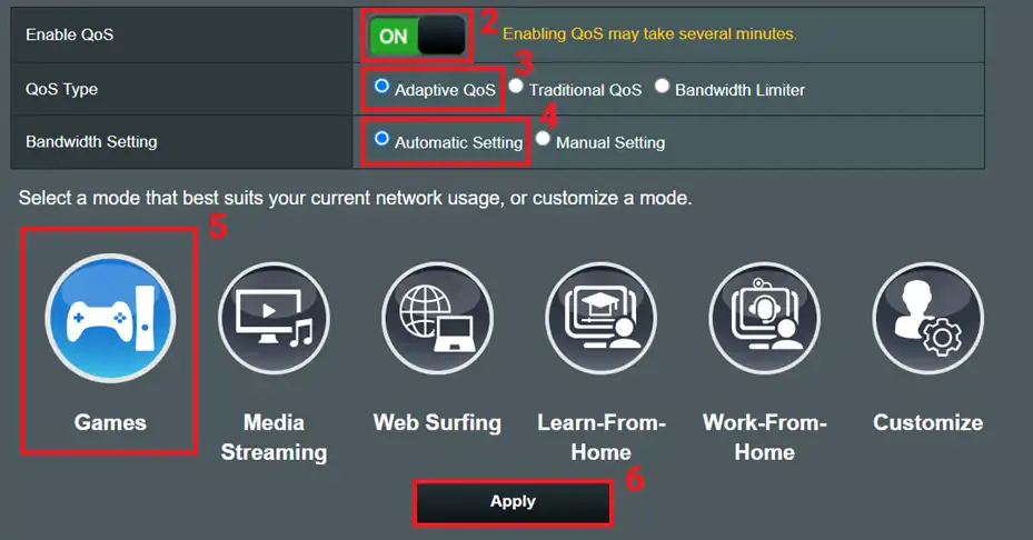 router qos settings streaming