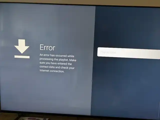 IPTV error playlist cannot be loaded screenshot