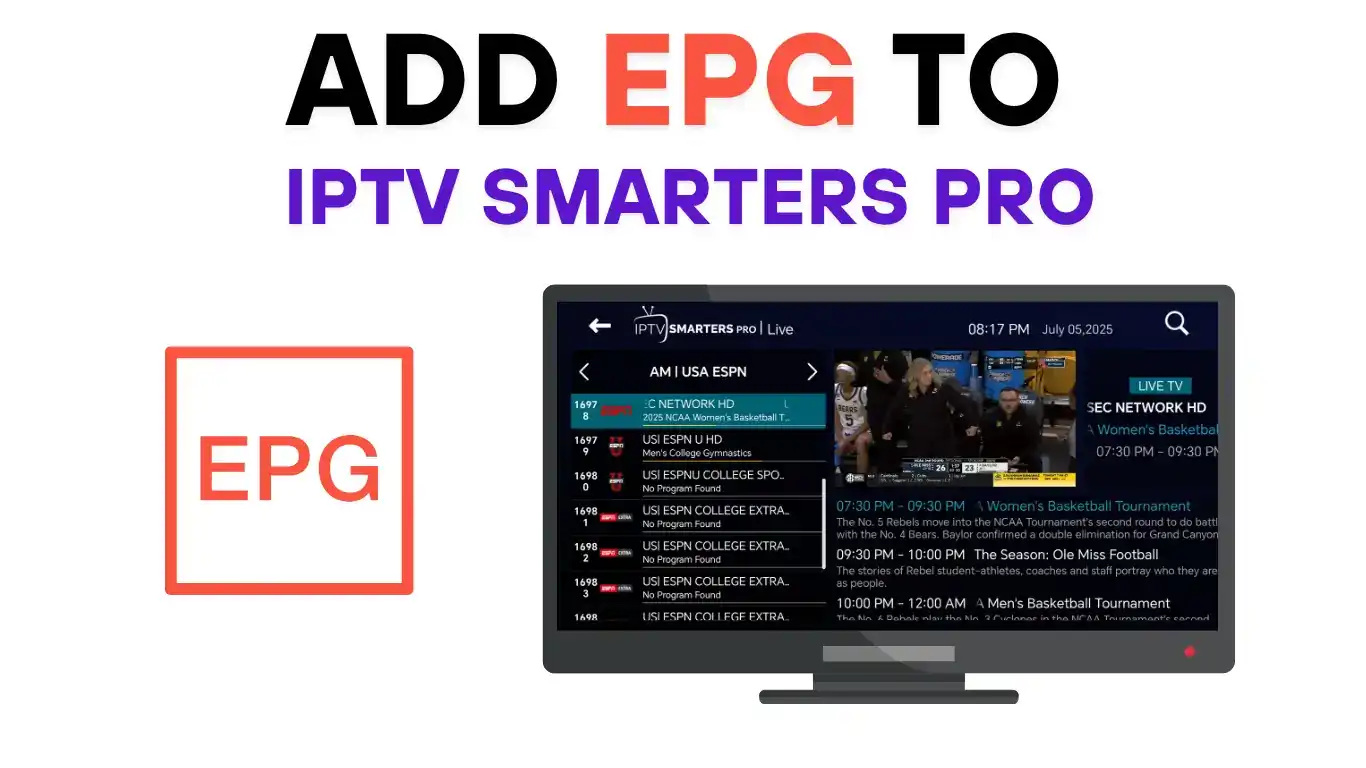 Smart IPTV EPG merged guide 2025 screenshot